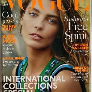 Vogue UK Magazine - March 2014. Featuring Daria Werbowy and Kate Moss